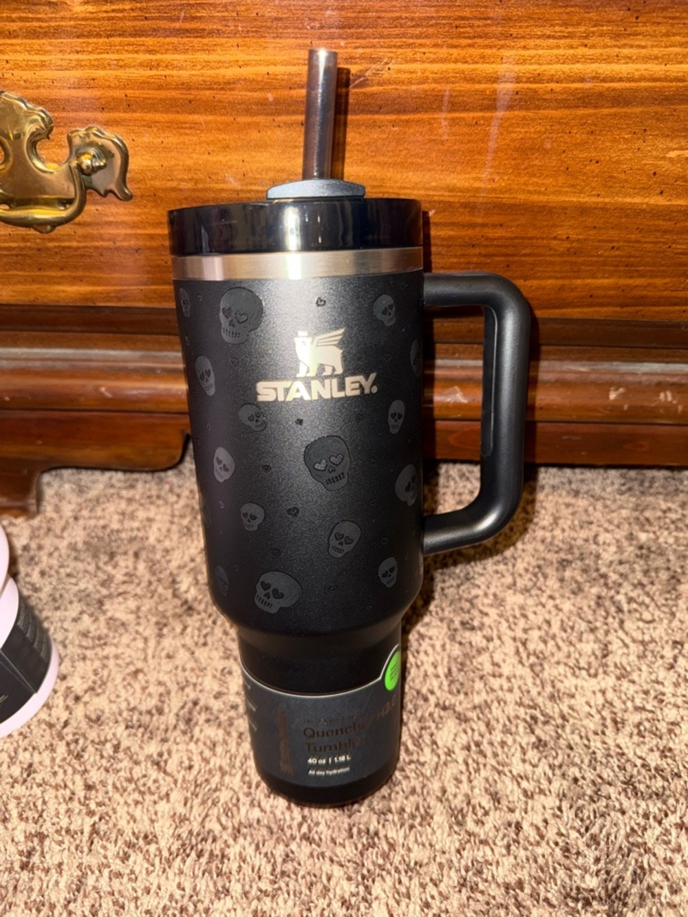 Stanley Black Sweetheart Skulls 40 oz Halloween Tumbler